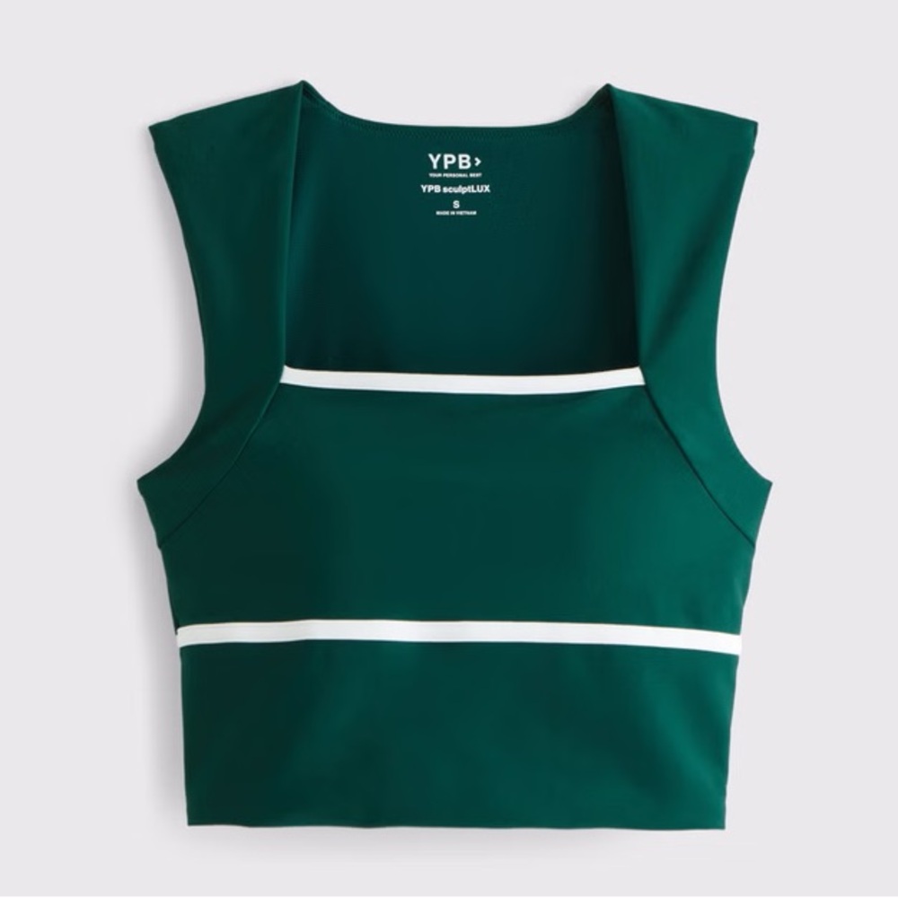 Abercrombie YPB sculptLUX Portrait Tank In green size small